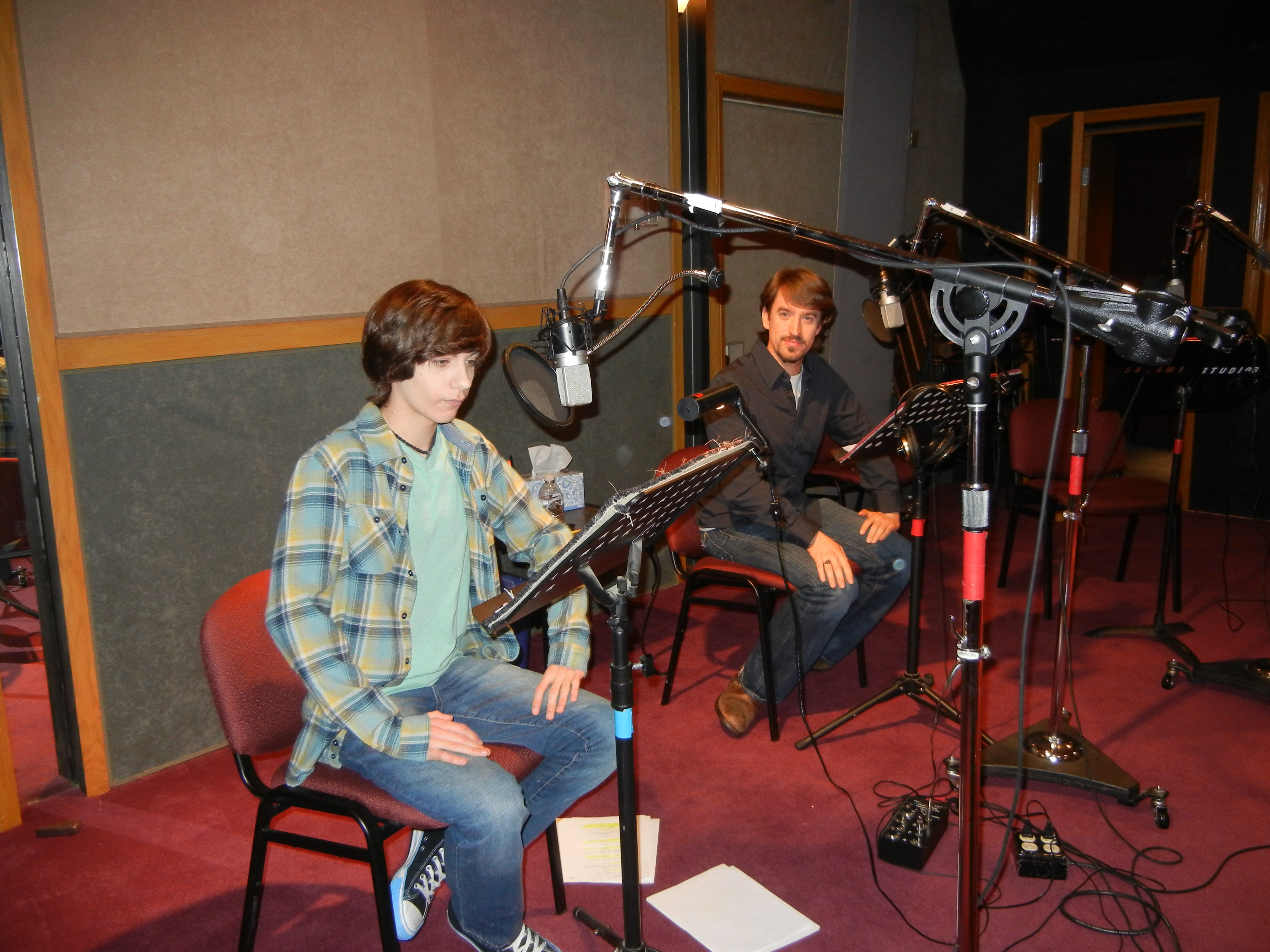 Andy Pessoa at a recent recording session, voice over for Adventures in Odyssey.