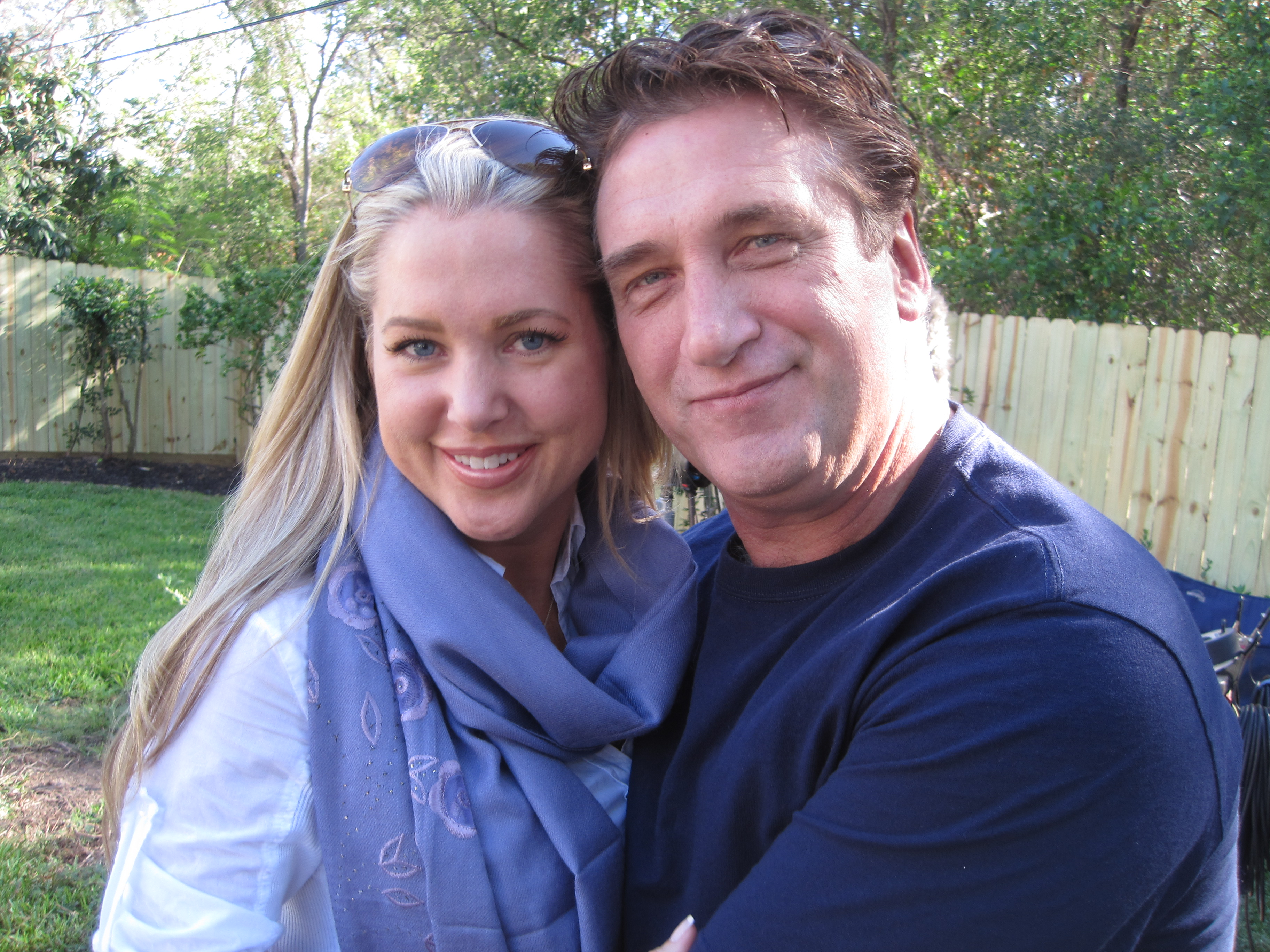 Tammy Barr and Daniel Baldwin on the set of Return to Vengeance