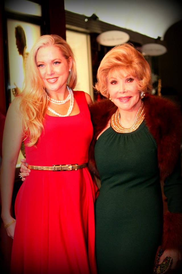 Actress Tammy Barr wearing a Jonathan Blake design from his Fall/Winter 2013 collection and Houston Socialite Joanne Herring wearing Cesar Galindo at the event of A Little Christmas Business -Red Carpet arrivals Thursday, December 5, 2013