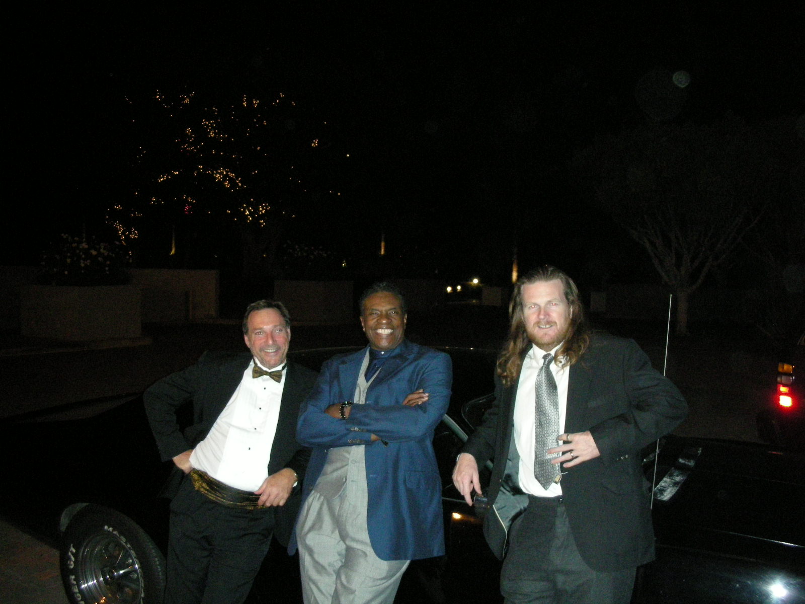 CW Crowe Jr, Keith David and Jesse Johnson (l to r) with Hero car from the film at Cinema City Intl Film Festival Awards Gala for The Butcher (nominated Best Picture)