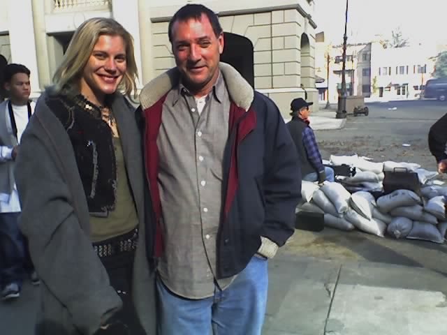 CW Crowe Jr and Katee Sackhoff on the set of 