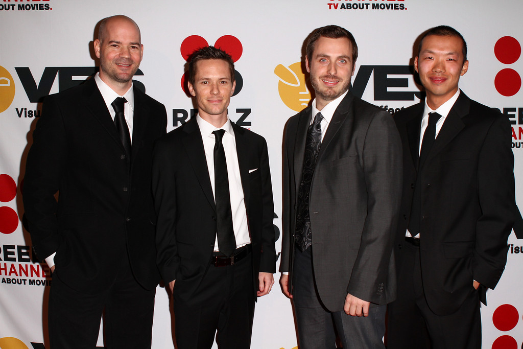 BEVERLY HILLS, CA - FEBRUARY 01: Visual Effect Artists (L-R) Tony Smeed, Chad Sellers, Patrick Osborne, and John Wong arrive to the 9th Annual VES Awards - Red Carpet at The Beverly Hilton hotel on February 1, 2011 in Beverly Hills, California.