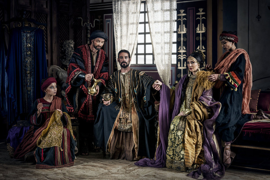 Still of James Callis, Claire Cooper, Jim Sturgeon, Farzana Dua Elahe and Marama Corlett in A.D. The Bible Continues (2015)