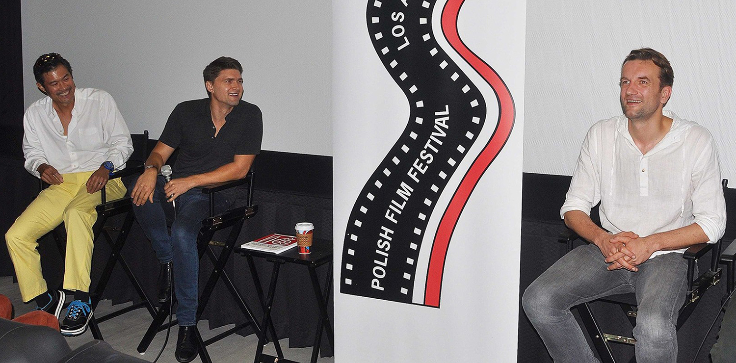 Paul Kowalski (second from left) and Tomasz Kot (r) at a Press Conference for the Opening of the 2015 Polish Film Festival