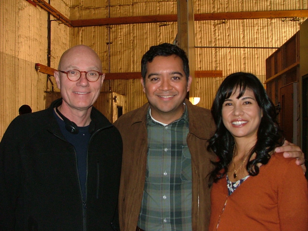 On the set of Law & Order:L.A. with Jean de Segonzac and actor Ithamar Enriquez