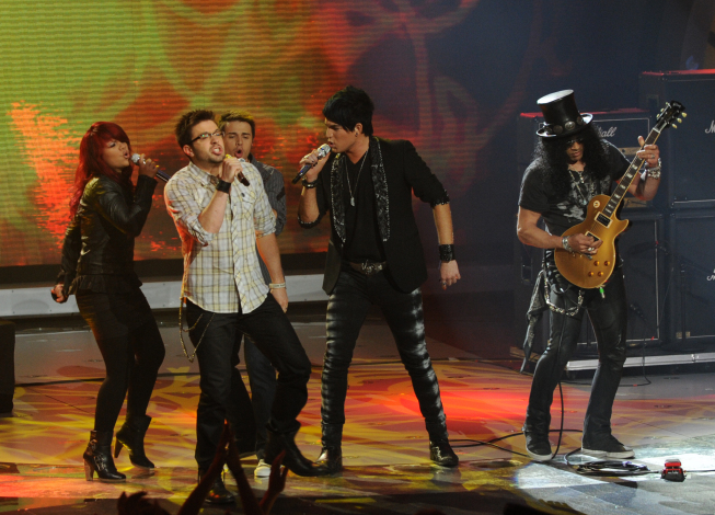 Still of Slash, Adam Lambert, Kris Allen, Allison Iraheta and Danny Gokey in American Idol: The Search for a Superstar (2002)