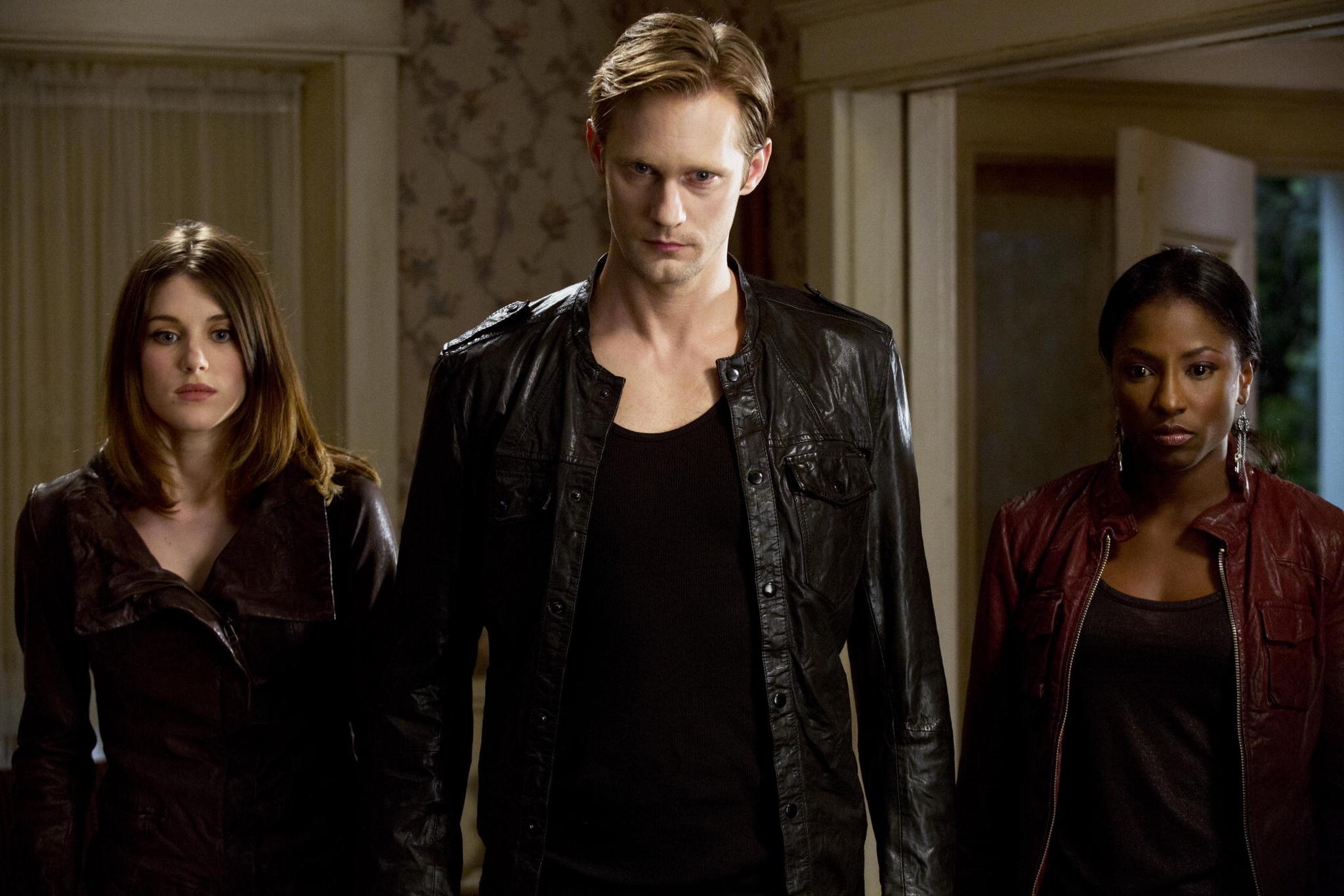 Still of Alexander Skarsgård, Rutina Wesley and Lucy Griffiths in Tikras kraujas (2008)