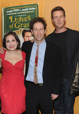 Edward Norton, Tim Blake Nelson and Lucy DeVito at event of Leaves of Grass (2009)