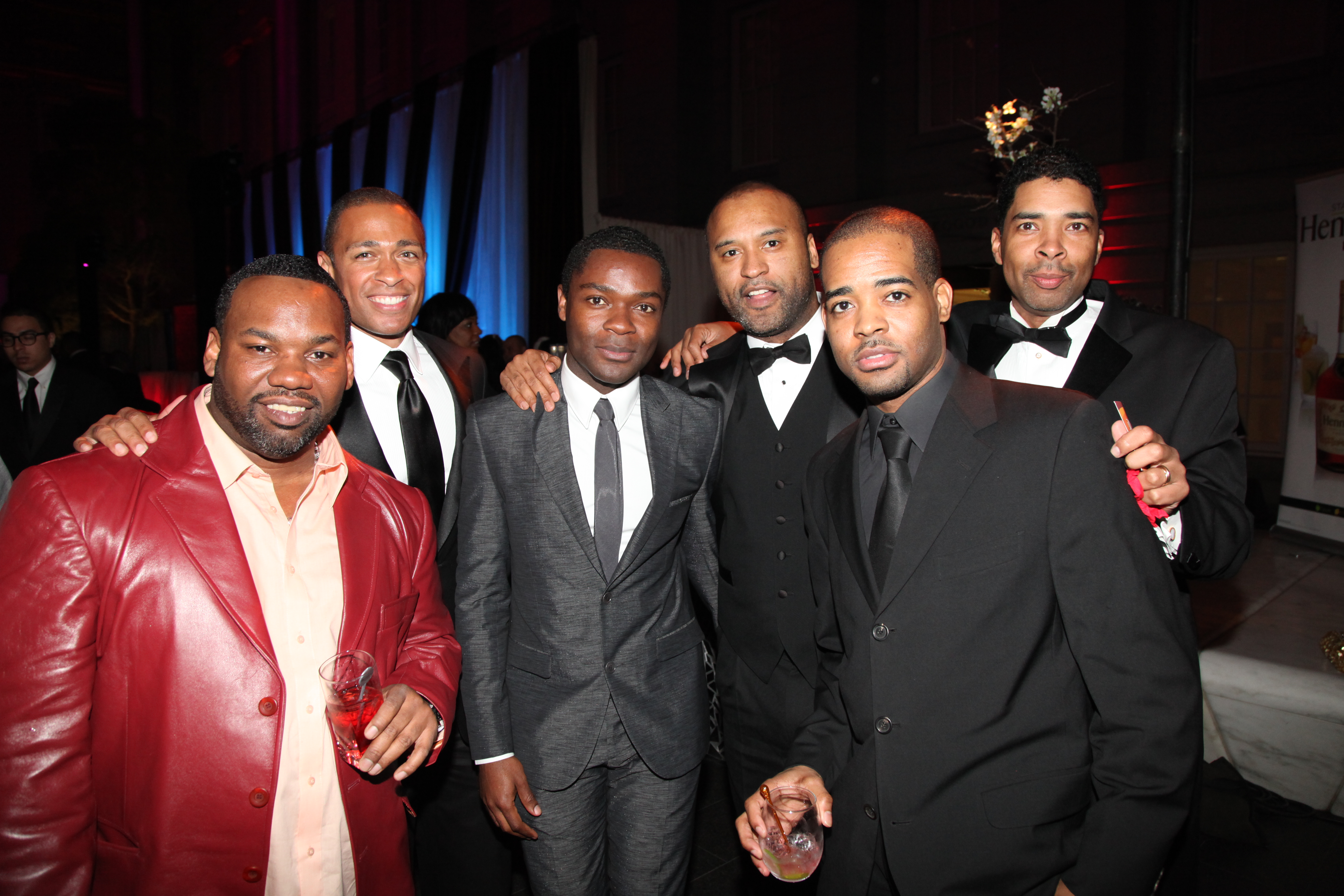 (L-R) Raekwon, TJ Holmes, David Oyelowo, Londell McMillan, Kirk Fraser, and Keith Clinkscales attend the after party for BET Honors 2012 at the Smithsonian American Art Museum & National Portrait Gallery on January 14, 2012 in Washington, DC.