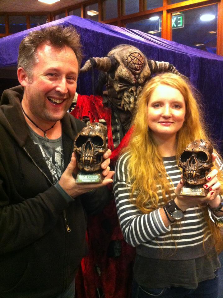 Claira Watson Parr and Director Marton Gooch with their awards at The Bram Stoker Film Festival 2012