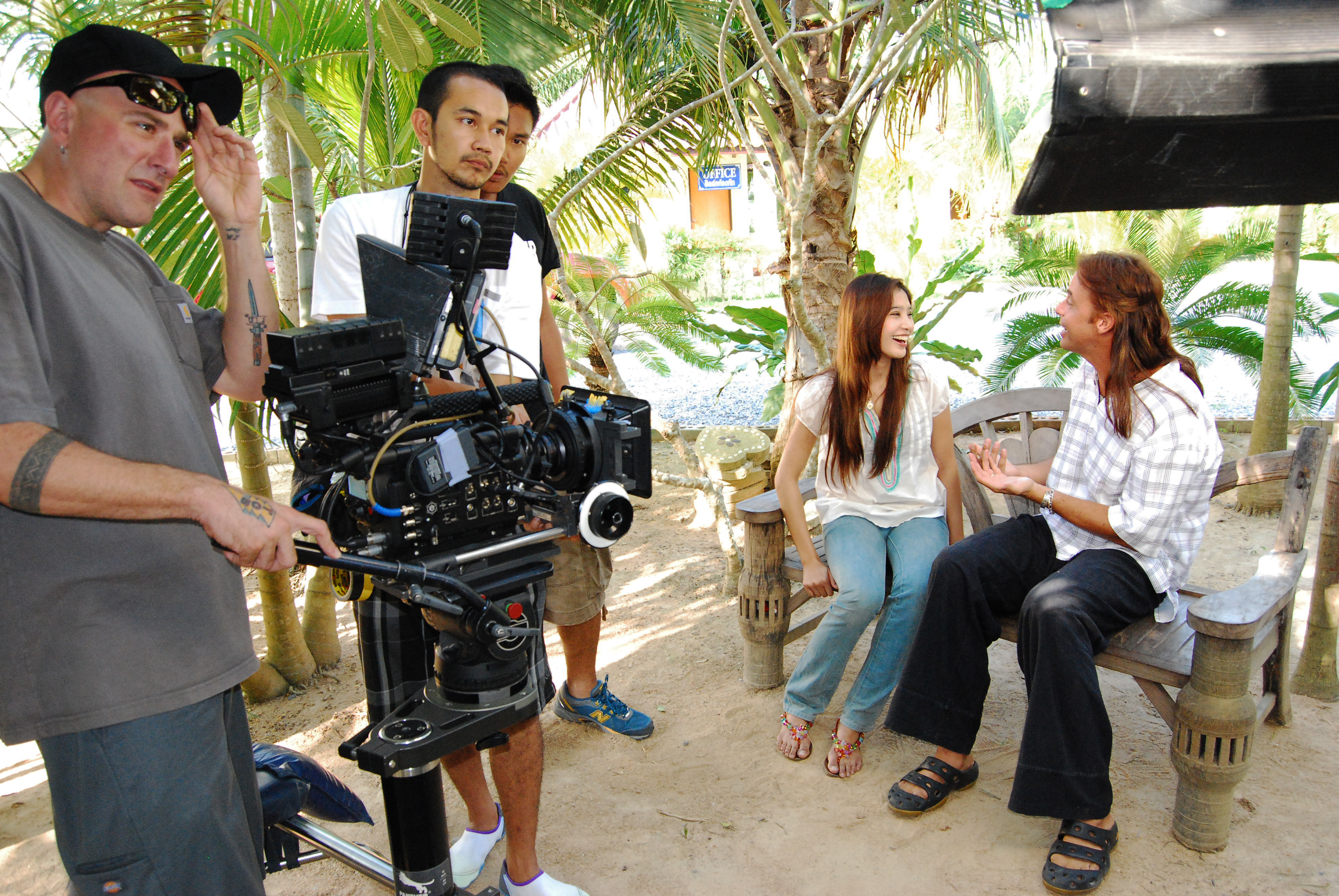 Troy with Thai star Run Natthamonkarn on set of 'Glory Days'