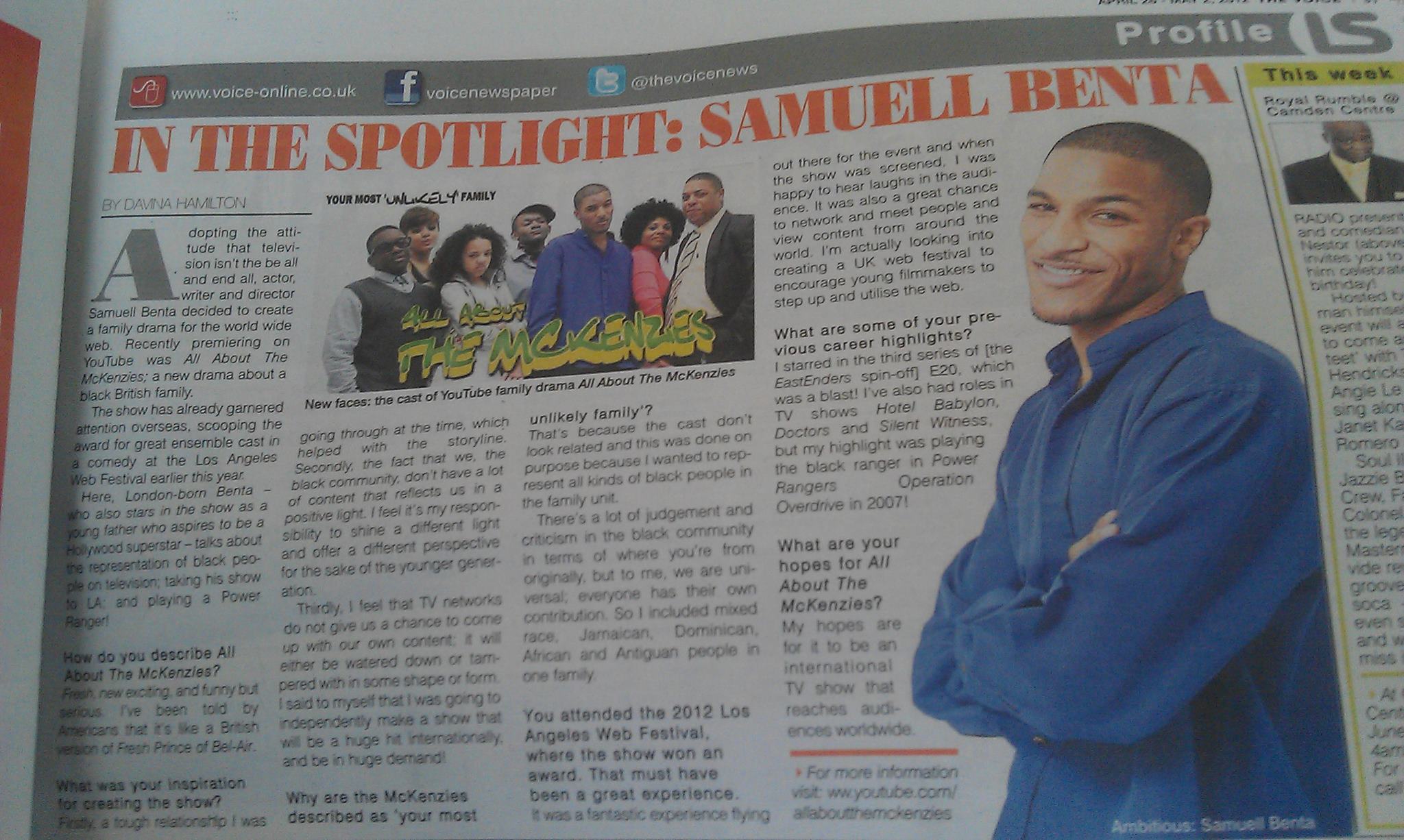 Samuell Benta in the spotlight!