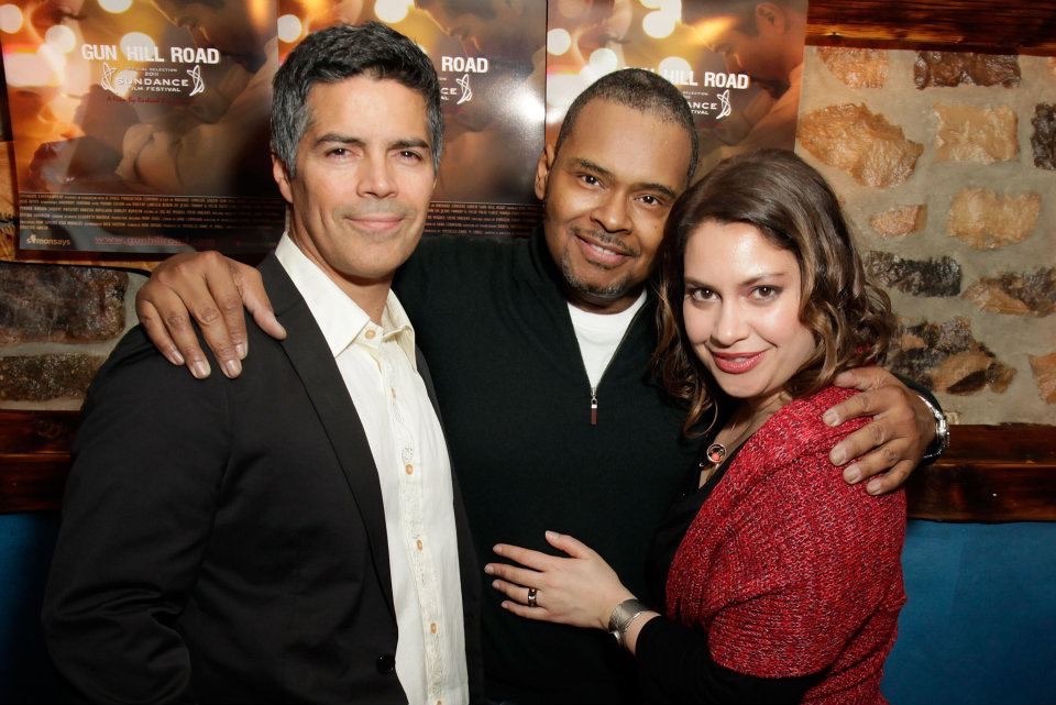 Gun Hill Road star Esai Morales, Producer Ron Simons & actress Vanessa Aspillaga Gun Hill Road premier at Sundance