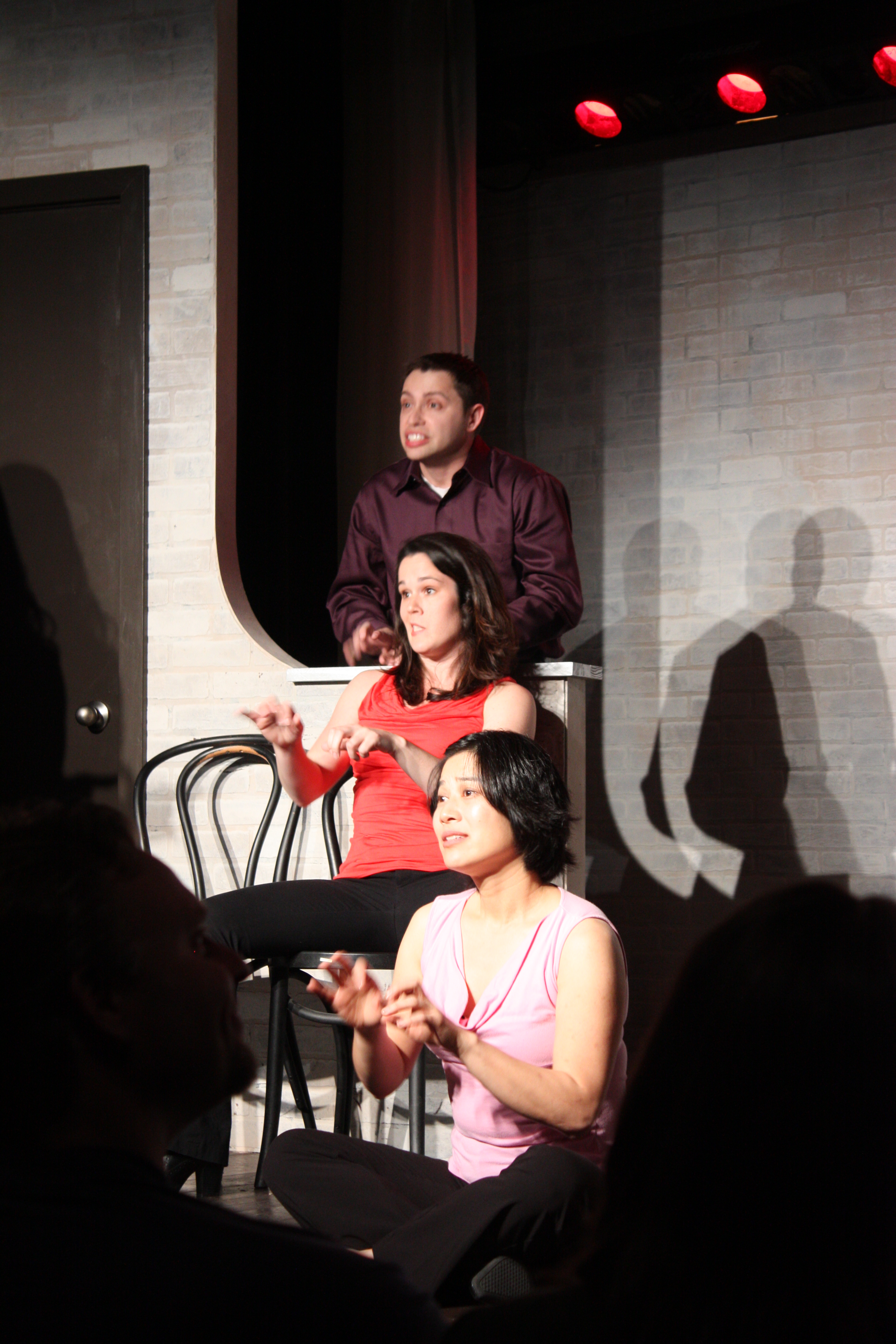 Harsh Words with Friends at The Second City Hollywood, Ryan Meshell, Carolyn Marie Wright, and Ali Chen