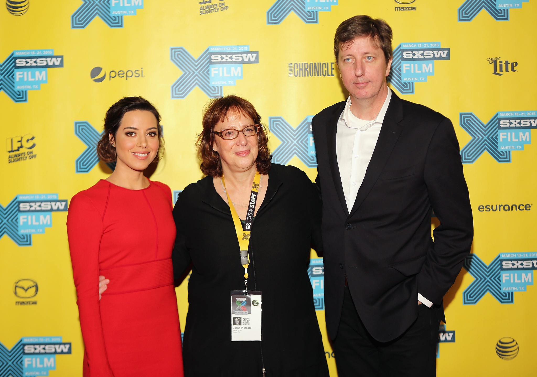 Hal Hartley, Janet Pierson and Aubrey Plaza at event of Ned Rifle (2014)