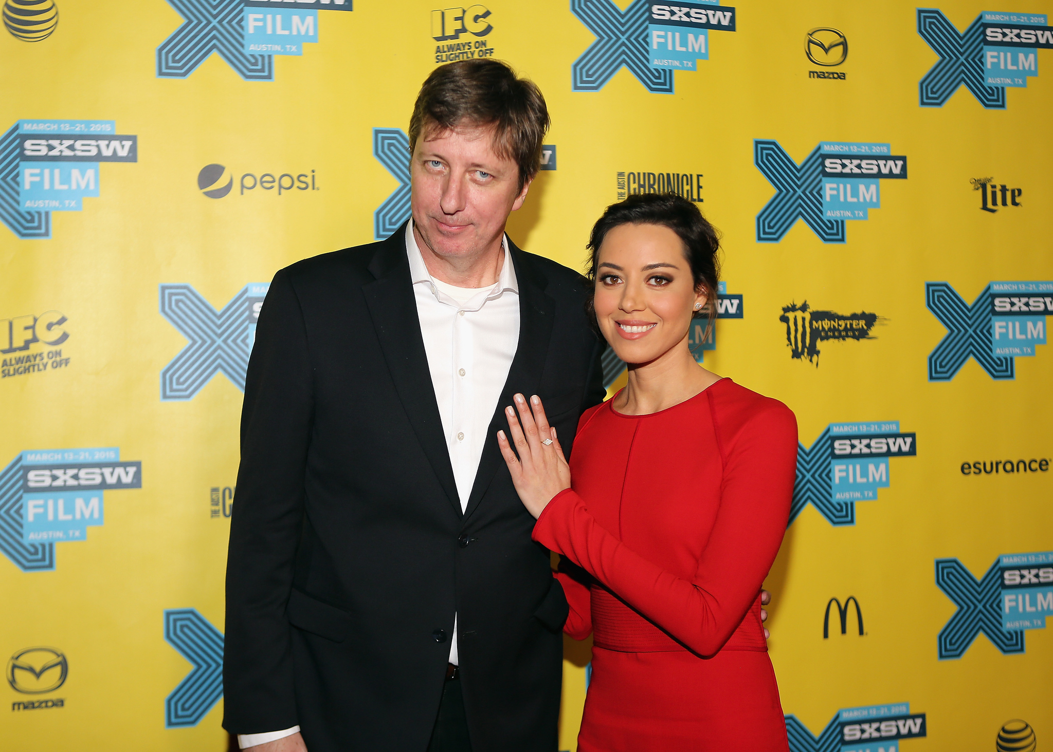 Hal Hartley and Aubrey Plaza at event of Ned Rifle (2014)