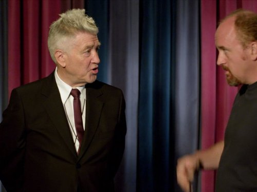 Still of David Lynch and Louis C.K. in Louie (2010)