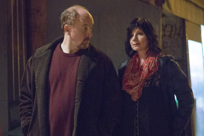 Still of Eszter Balint and Louis C.K. in Louie (2010)