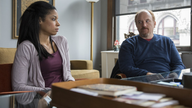 Still of Louis C.K. and Susan Kelechi Watson in Louie (2010)