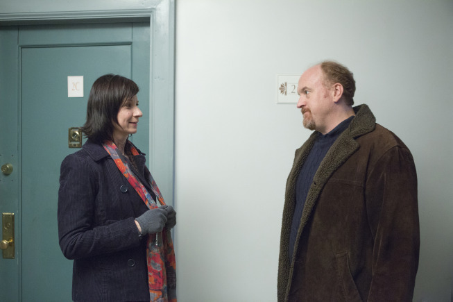 Still of Eszter Balint and Louis C.K. in Louie (2010)