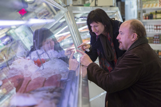 Still of Eszter Balint and Louis C.K. in Louie (2010)