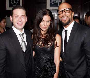 From left: Derek Anderson, Toneya Nowikovsky and Common at the Edmont Society Affair benefit.