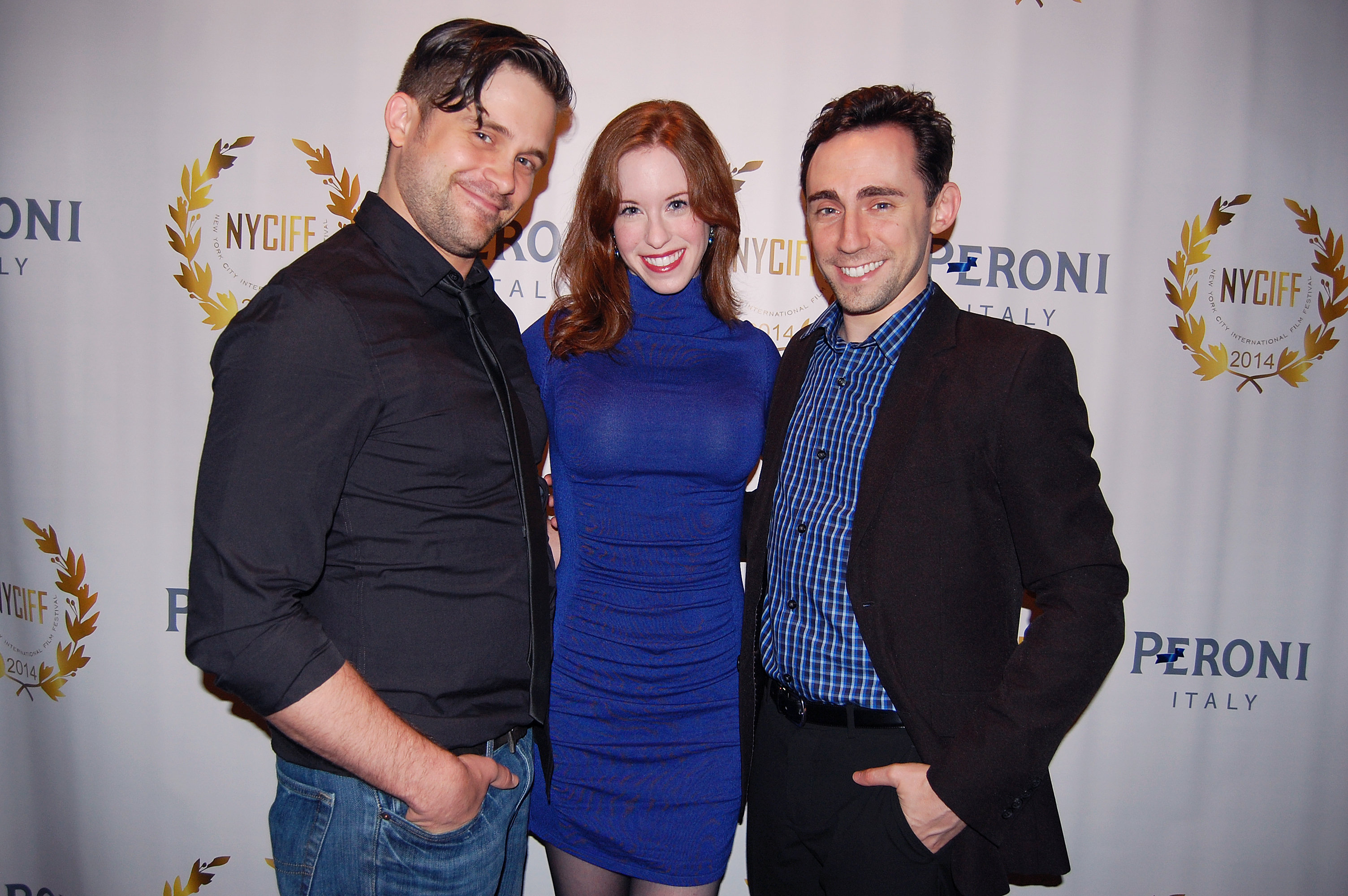 THE GRID's three leads at the 2014 NYC International Film Festival's Red Carpet Opening Night.
