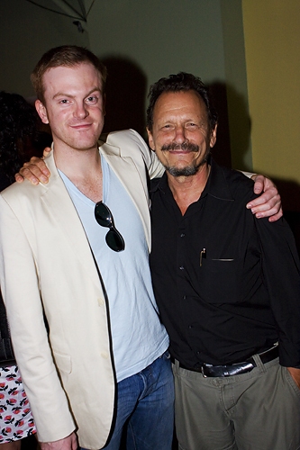 Jeremy Bobb and Michael Weller on opening night of BEAST at New York Theatre Workshop.