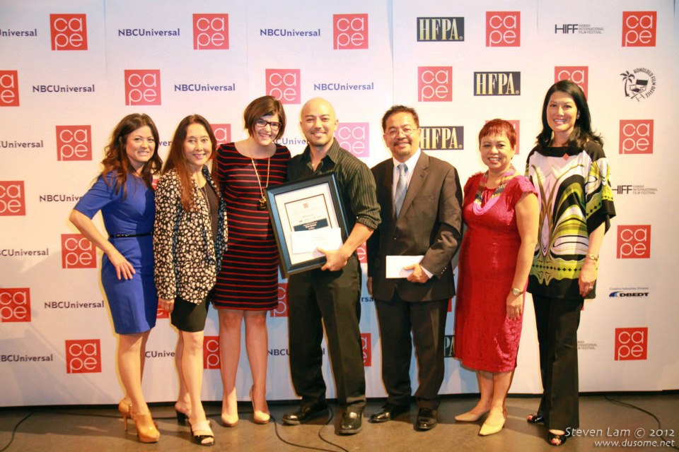Brian receives the New Writers Award from CAPE (Coalition of Asian Pacifics in Entertainment)
