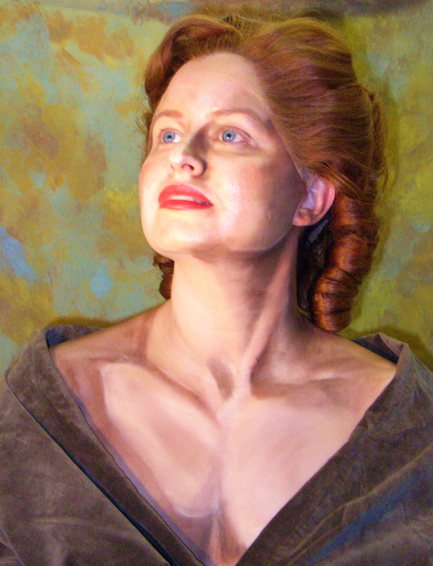 I had to re-create a portrait of Kathleen Ferrier by Maurice Codner, onto a model and photograph it.