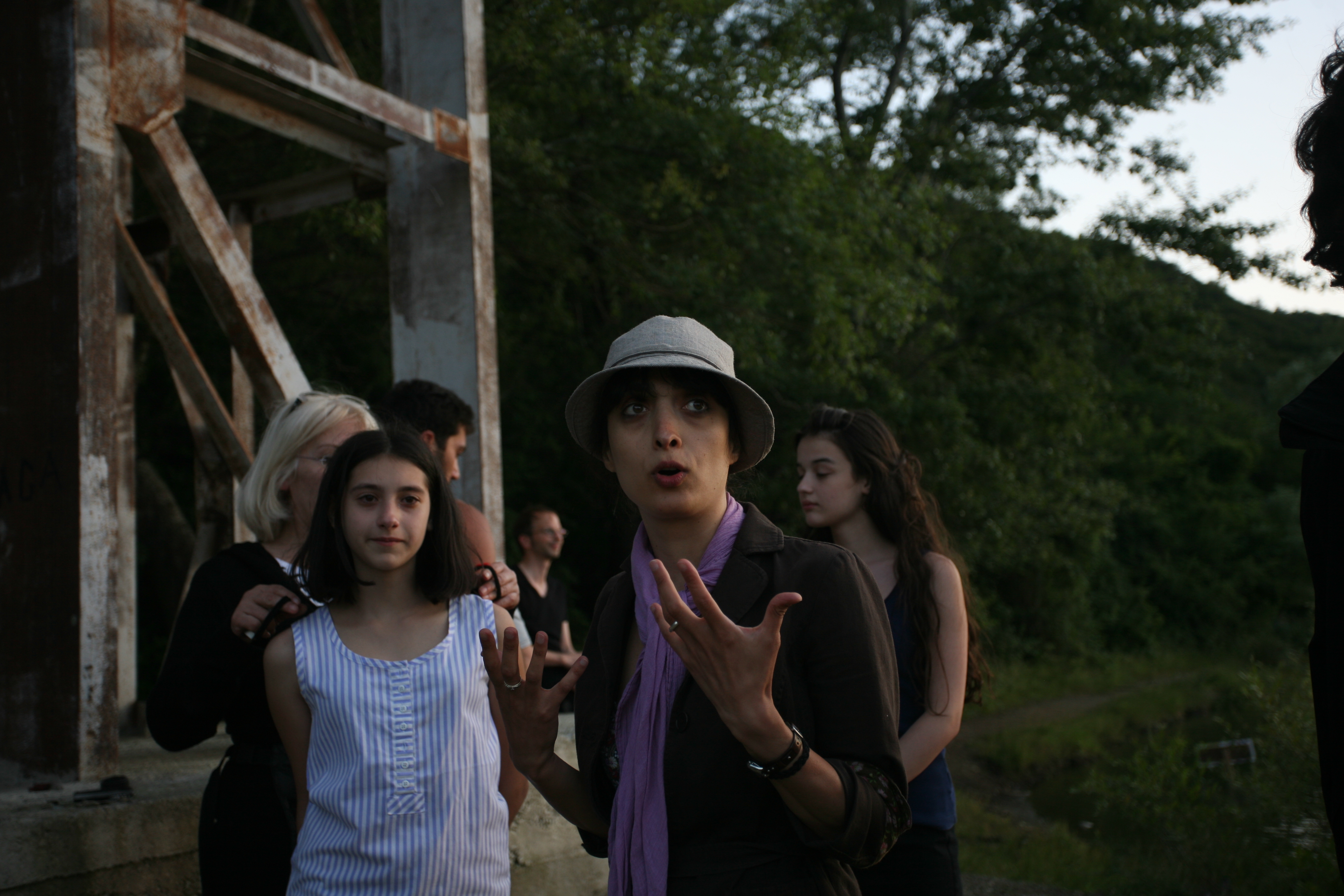 Lika Babluani, Nana Ekvtimishvili and Mariam Bokeria at the shooting of IN BLOOM