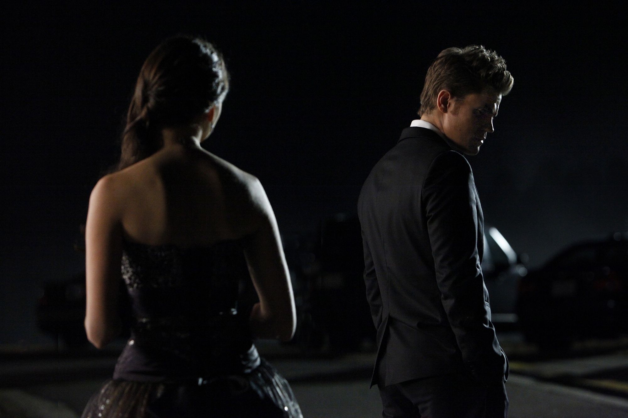 Still of Paul Wesley and Nina Dobrev in Vampyro dienorasciai (2009)