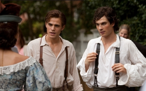 Still of Ian Somerhalder and Paul Wesley in Vampyro dienorasciai (2009)