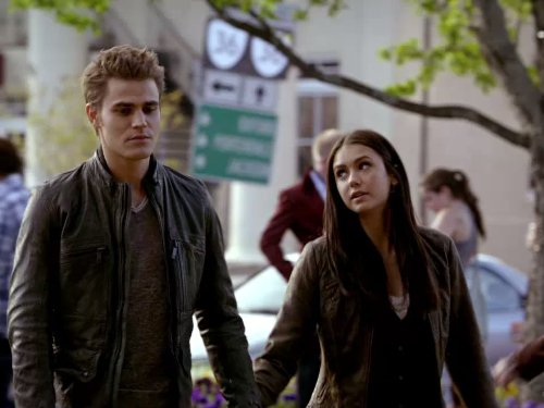 Still of Paul Wesley and Nina Dobrev in Vampyro dienorasciai (2009)