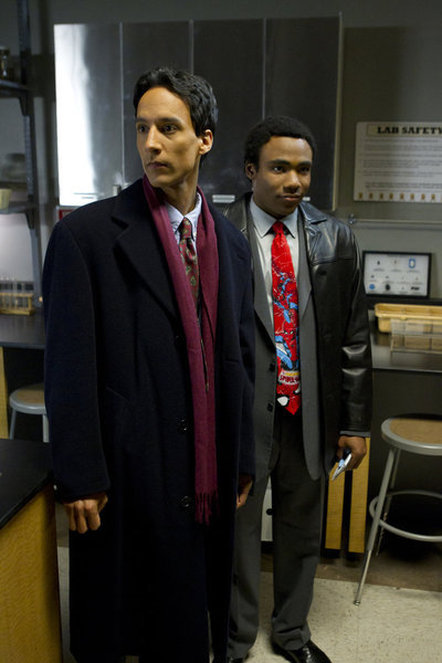 Still of Danny Pudi and Donald Glover in Community (2009)