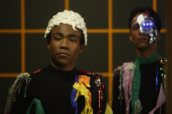 Still of Danny Pudi and Donald Glover in Community (2009)