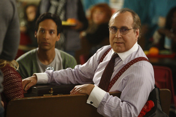 Still of Chevy Chase and Danny Pudi in Community (2009)