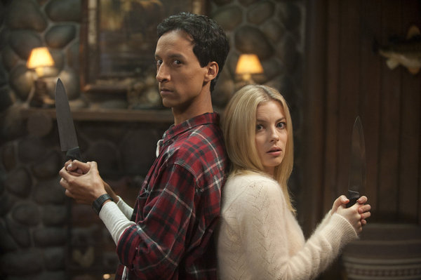 Still of Gillian Jacobs and Danny Pudi in Community (2009)