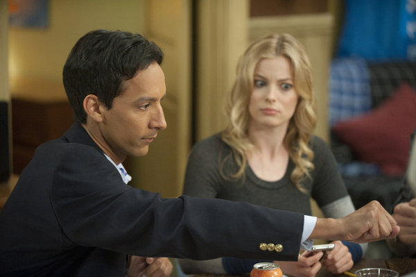 Still of Gillian Jacobs and Danny Pudi in Community (2009)