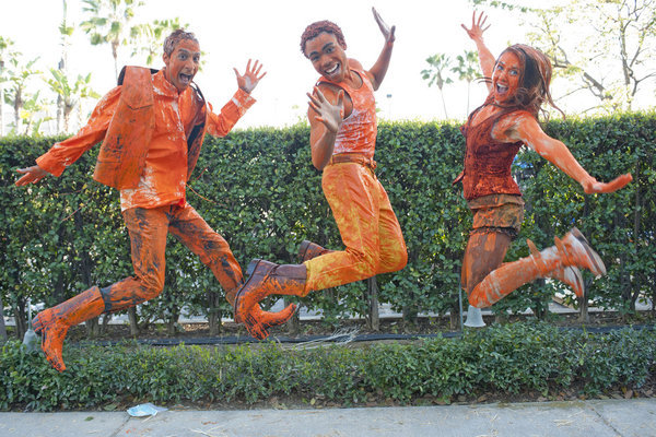 Still of Alison Brie, Danny Pudi and Donald Glover in Community (2009)