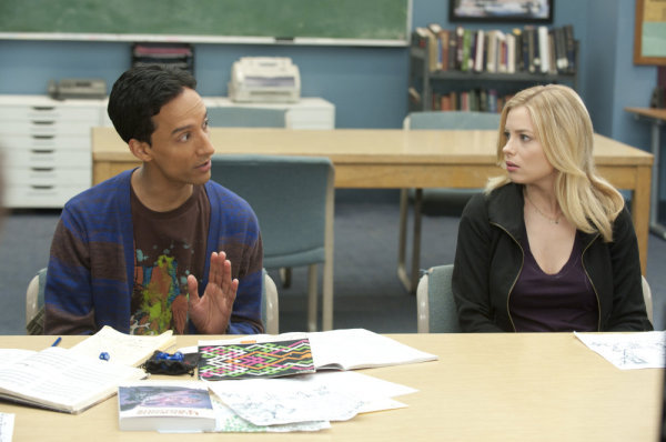 Still of Gillian Jacobs and Danny Pudi in Community (2009)