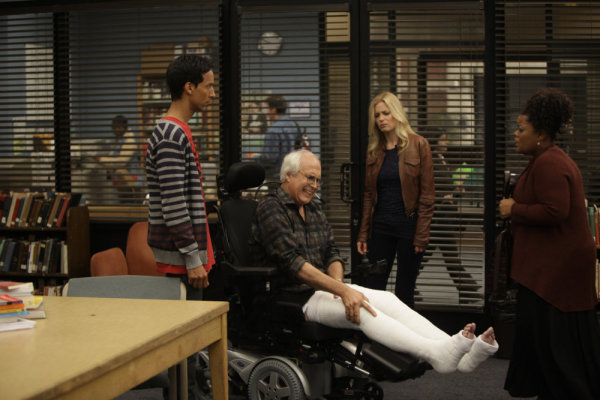 Still of Chevy Chase, Yvette Nicole Brown, Gillian Jacobs and Danny Pudi in Community (2009)