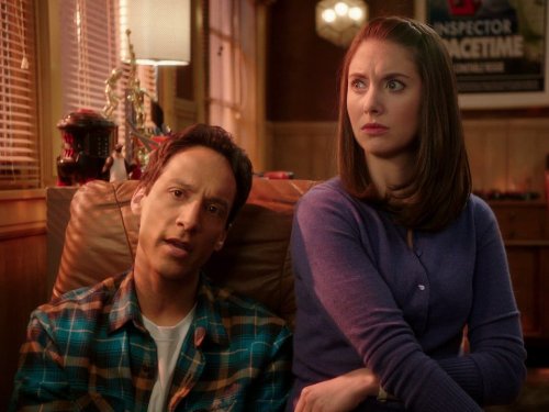 Still of Alison Brie and Danny Pudi in Community (2009)