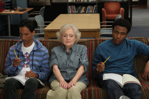 Still of Betty White, Danny Pudi and Donald Glover in Community (2009)