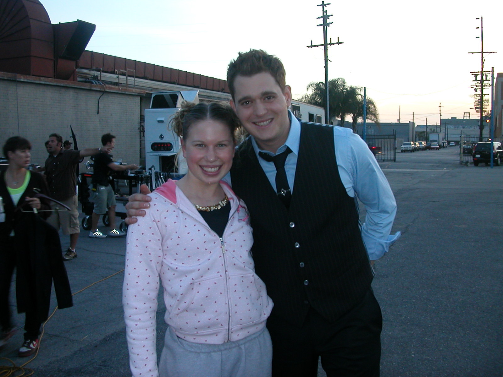 Hayley with Michael Buble on the set of his music video 
