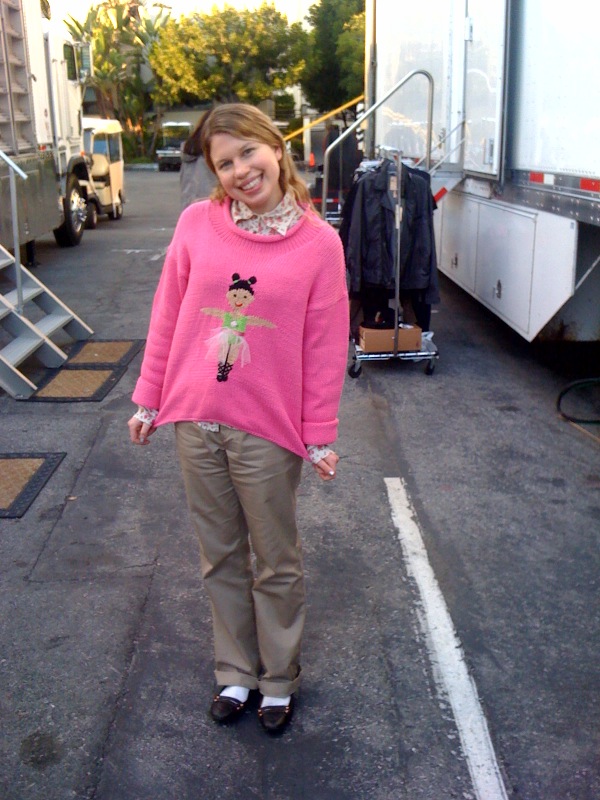 Hayley on the set of 