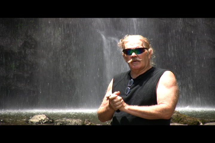 The Waterfall Hunter Show at 400 foot Waterfall in Maui