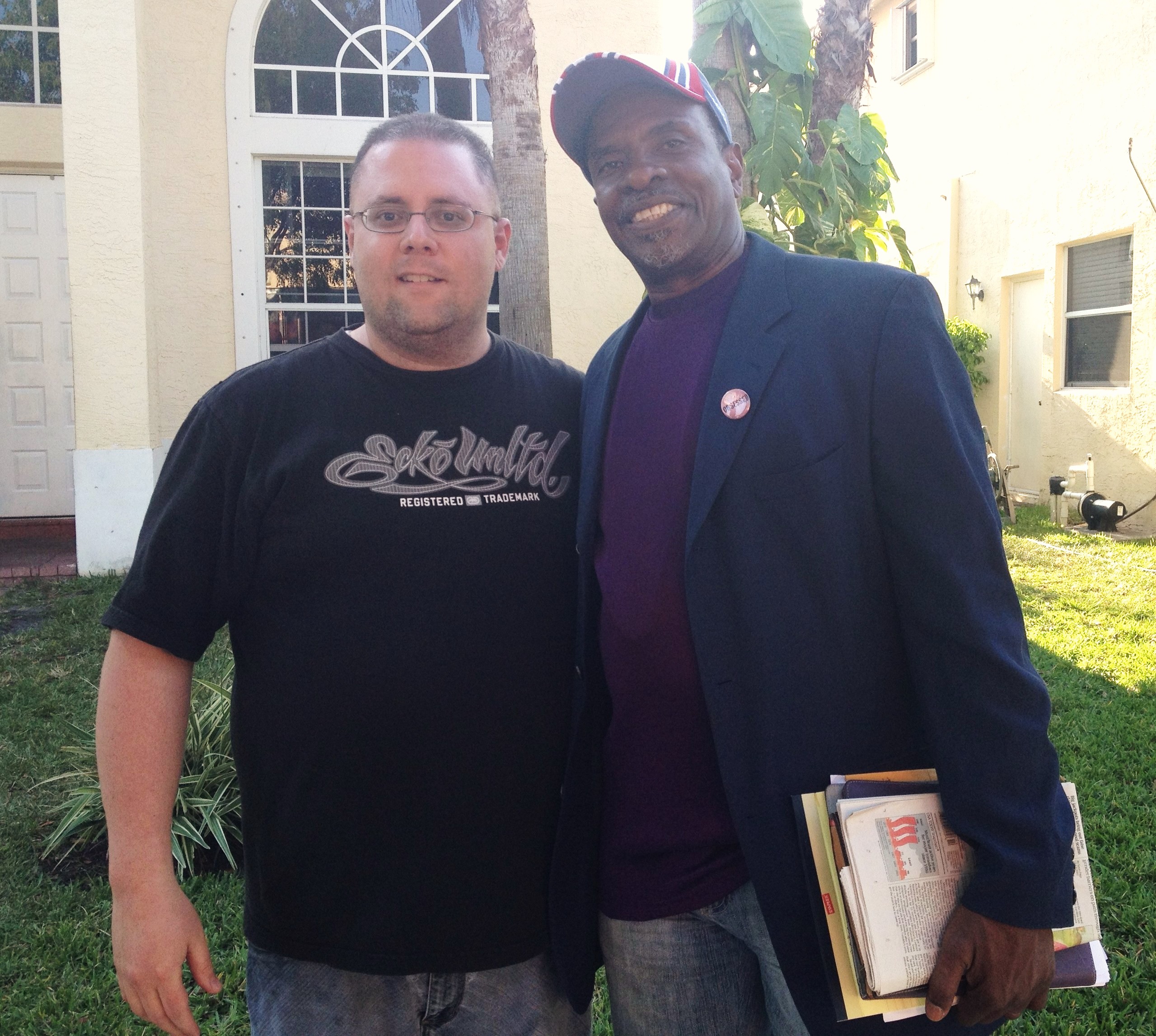 Alexander Garcia & Keith David on set of 