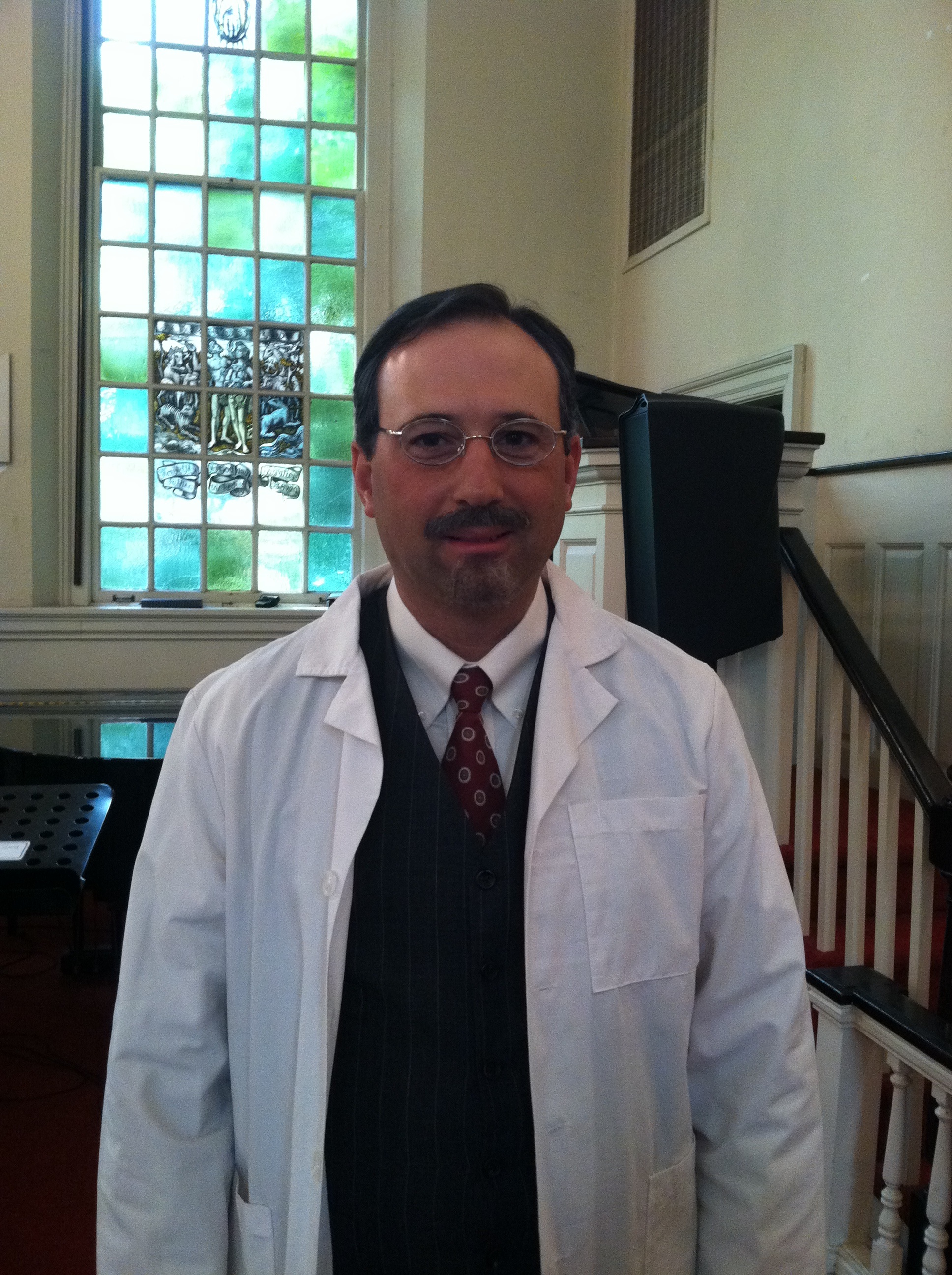 Rob Sciglimpaglia as Dr. John Brinkley on set of Travel Channel's 