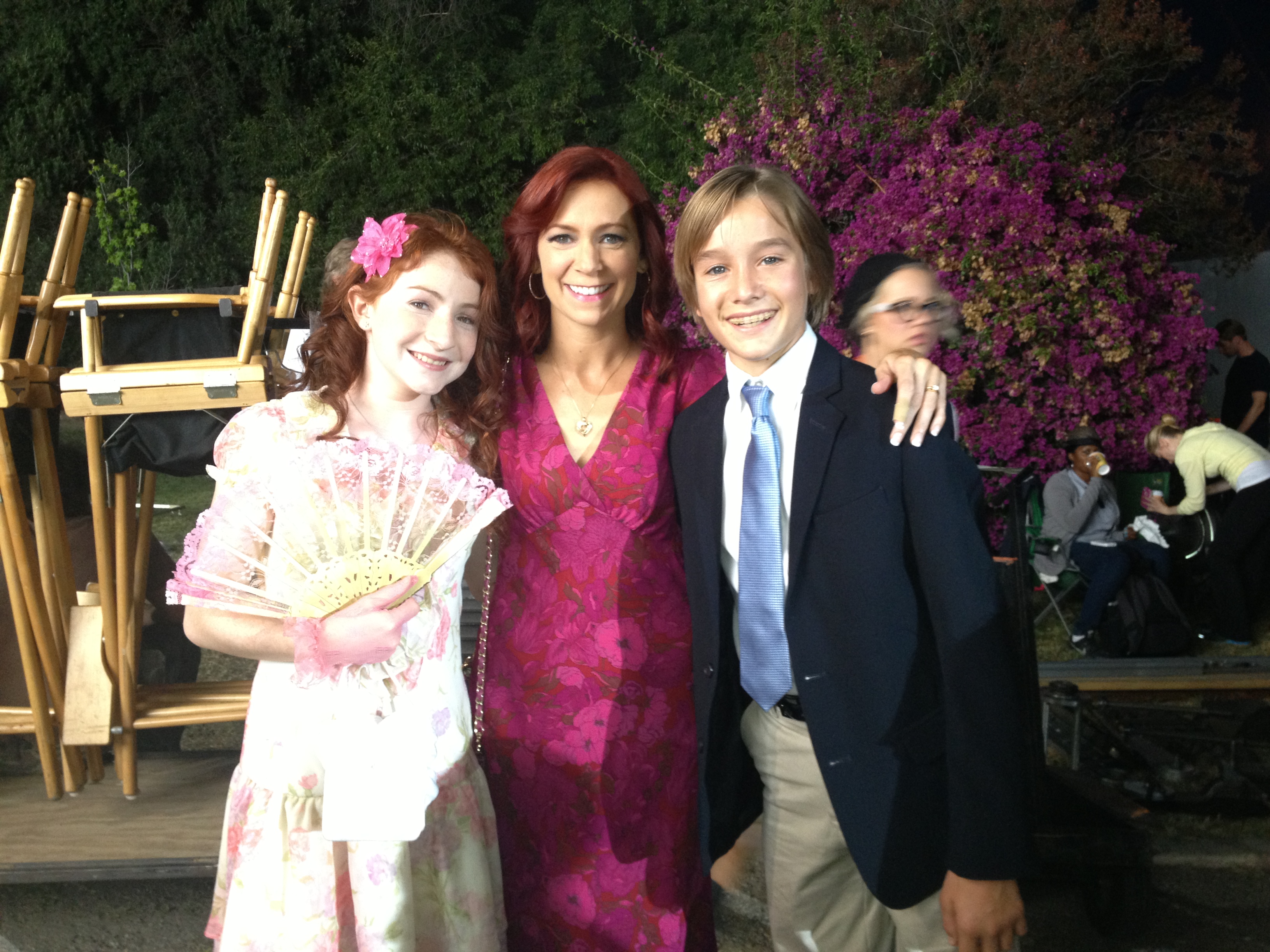 Alec Gray, Carrie Preston, and Laurel Webber on the Set of True Blood